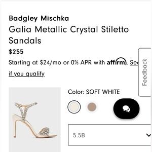 Badgley Mischka Galia Soft White Women's Heels 8.5 New without Box